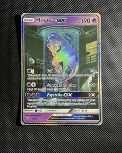 Mewtwo GX 78/73 Secret Rare Rainbow – Shining Legends Pokemon Card MP - Image 1