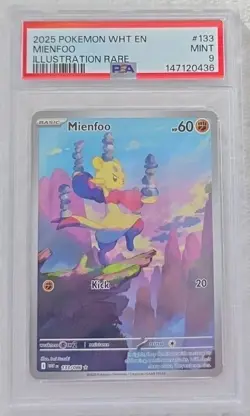 2025 Pokemon WHT EN-White Flare Mienfoo Illustration Rare PSA 9 #133 - Image 1