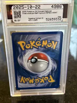 2005 Pokemon Exploud EX Emerald STAFF National Championship PSA 9 3/106 POP 24 - Image 3