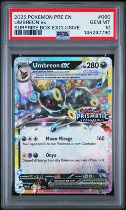 2025 Pokemon Umbreon Ex Surprise Box 060/131 Prismatic Evolutions Stamp - PSA 10 - Image 1