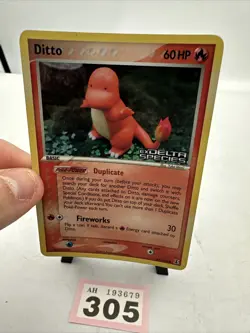 Ditto Reverse Holo 61/113 ex Delta Species Charmander 2005 MP Pokemon - Image 3