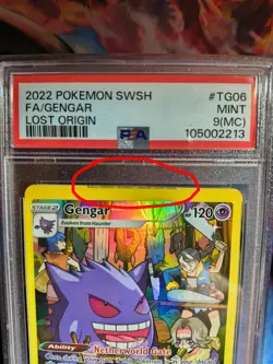2022 POKEMON SWORD & SHIELD LOST ORIGIN GENGAR #TG06 PSA 9 **MISS-CUT** RARE - Image 2