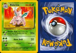 NIDORINO 37/102 UNCOMMON BASE SET UNLIMITED POKEMON LP - Image 1