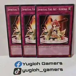 YUGIOH SPIRITUAL FIRE ART KURENAI X3 COMMON LIGHT PLAYED SR14-EN035 - Image 1