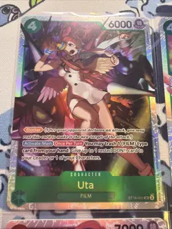 Uta One Piece TCG Card Lot of 4 Featuring SR and Leader Cards - Image 2