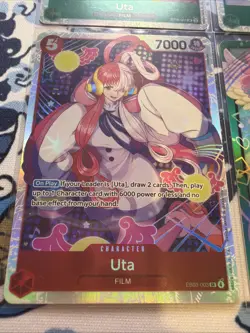 Uta One Piece TCG Card Lot of 4 Featuring SR and Leader Cards - Image 4