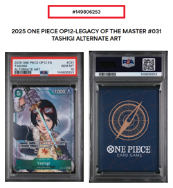 PSA 10 Tashigi OP12-031 Legacy of the Master Alternate Art Foil Rare One Piece - Image 1