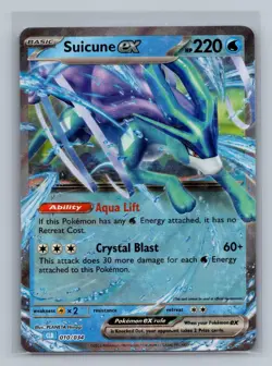 Suicune ex 010/034 Holo Classic Collection Trading Card Game Classic Pokemon NM - Image 1