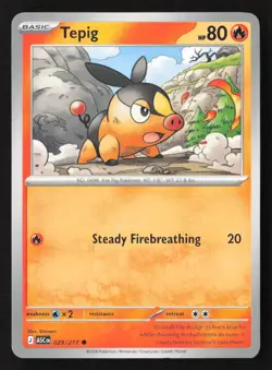 Tepig Common Normal ASC 029/217 NM Pokemon TCG - Image 1