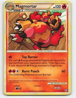 2010 Pokemon, Triumphant, #27/102 Magmortar, Rare - Image 1