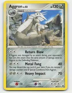 2009 Pokemon, Rising Rivals, #14/111 Aggron, Rare - Image 1