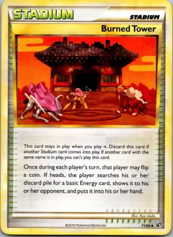 Burned Tower 71/90 Uncommon HGSS Undaunted Pokemon Lightly Played - Image 1