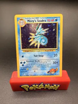 Misty's Seadra PRERELEASE Gym Heroes - Holo Rare 9/132 WOTC NM Pokemon Swirl - Image 1