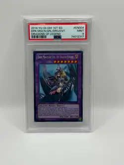 2014 YU-GI-OH! DRAGONS OF LEGEND DARK MAGICIAN GIRL THE DRAGON KNIGHT PSA 9 - Image 1