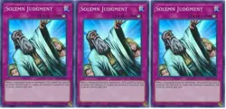 *** 3X SOLEMN JUDGMENT 3X *** MINT SUPER RARE PLAYSET SESL-EN045 YUGIOH! - Image 1