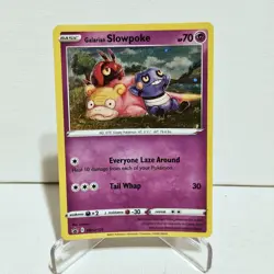 GALARIAN SLOWPOKE DOUBLE SWIRL COSMO HOLO SWSH126 EVOLVING SKIES POKEMON NM/M #2 - Image 3