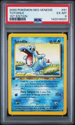 2000 POKEMON NEO GENESIS 1ST ED #81 TOTODILE PSA 6 - Image 1