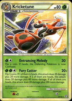 Kricketune 24/102 Non Holo Rare HGSS Triumphant Pokemon - Image 1