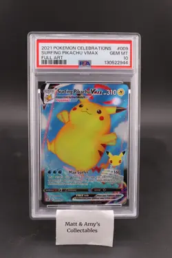Surfing Pikachu VMAX 009/025 Celebrations Holo PSA 10 Pokemon - Image 1