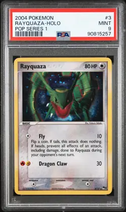 Pokemon Rayquaza Holo Rare POP Series 1 #3 PSA 9 Mint (POP 51) - Image 1