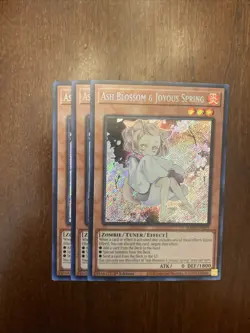 3x Ash Blossom & Joyous Spring Alt Art SECRET RARE RA04 Mint Yugioh - Image 1