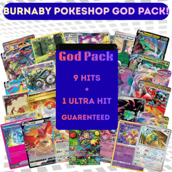 Pokemon Mystery GOD Pack – 10 Guaranteed V/EX/Ultra Rare Cards – Gift Ready - Image 1
