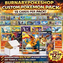 Pokemon Mystery Pack 15 Cards – Guaranteed EX/V Hit – Full Art & God Pack Chance - Image 1