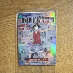 Bandai Namco Monkey.D.Luffy Promo Holo Card College Basketball US Voyage - Image 1