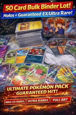 50 Pokemon Card- V/EX Ultra Rare Card & Holo- GUARANTEED - Pokemon TCG Bulk Lot - Image 1