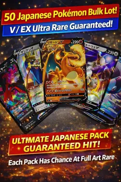 50 Japanese Pokemon TCG Cards Bulk - V/EX Ultra Rare Card & Holos - Guaranteed - Image 1