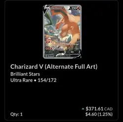 Pokemon TCG - Charizard V 154/172 Alternate Alt Art Brilliant BRAND NEW - Image 4
