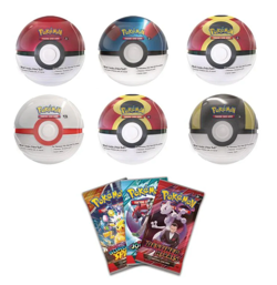 Pokemon TCG Pokeball Tin Lot of Six (6) - 18 Booster Packs Factory Sealed - Image 1