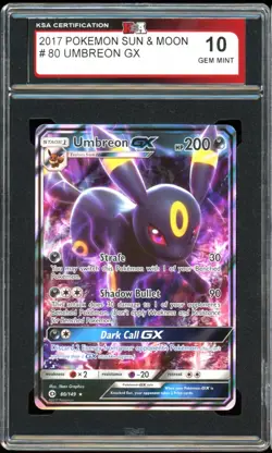 2017 Pokemon Sun & Moon #80 Umbreon GX KSA 10 Gem Mint - Image 1