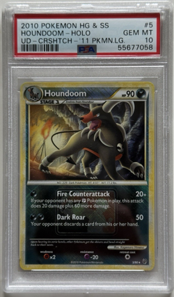 2010 Pokemon Hg & Ss #5 Houndoom - Holo Crosshatch League Promo PSA 10 - Image 1