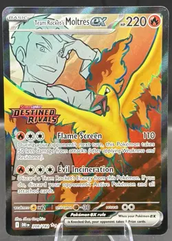 Team Rocket’s Moltres Ex 208/182 Destined Rivals Pokemon Full Art NM - Image 1