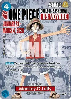 Monkey.D.Luffy College Basketball US Voyage P-055 One Piece Promotion SEALED NEW - Image 1