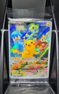 Pokemon Paldea Evolved ETB Sealed Pikachu Black Star Promo Card 027 - Image 1