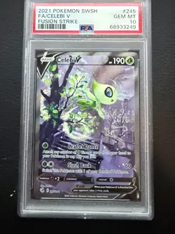 PSA 10 Celebi V Alternate Full Art 245/264 Fusion Strike Pokemon Card 2021 - Image 1