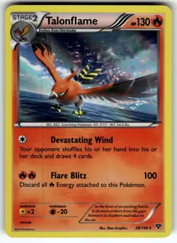 Talonflame 28/146 XY Base Set LP Pokemon Card TCG - Image 1