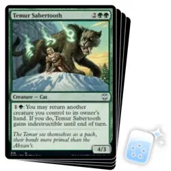 TEMUR SABERTOOTH X4 Streets Of New Capenna: Commander Magic MTG MINT CARD - Image 1
