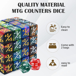 MTG Dice Counters 50 Piece Magic Gathering Token Sparkle Dice Set - Image 3