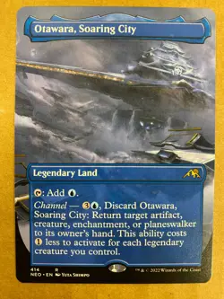 MTG 1x BORDERLESS Otawara, Soaring City # 414 Kamigawa: Neon Dynasty Magic x1 NM - Image 1