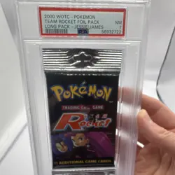 WOTC Pokemon Team Rocket Foil Booster Pack PSA 7 Jessie James #56932722 - Image 1