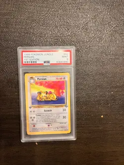 1999 Pokemon Jungle Persian 1st Edition PSA 9 - Image 1