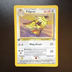 Pokemon Pidgeot Jungle 1st Edition Holo Rare 80 HP Card 8/64 1999 - Image 1