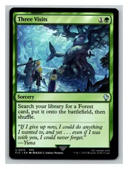 1x Three Visits, Final Fantasy Commander, Magic MTG Bit Off Center - Image 1