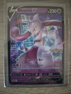 MEWTWO V SWSH223 Black Star Promos GO Stamped Ultra Rare Holo Pokemon 2022 - Image 2