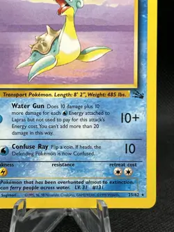 Pokemon TCG Fossil Lapras Non Holo Rare 25/62 Vintage WOTC NM - Image 4