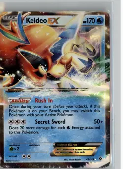 KELDEO EX 49/149 HOLO RARE EX BOUNDARIES CROSSED POKEMON NM - Image 1