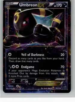 UMBREON EX 55/124 HOLO RARE EX FATES COLLIDE POKEMON NM - Image 1